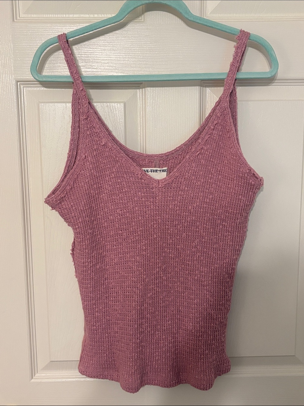 Free People We The Free Dusty Mauve Ribbed Knit Cami